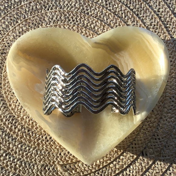 Silver Bangle Cuff Bracelet - Picture 5 of 9